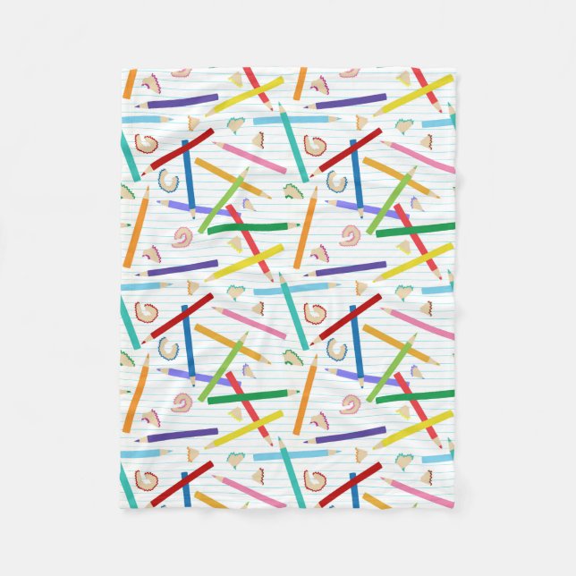 Manta Polar Patrón de lápices de colores (Anverso)