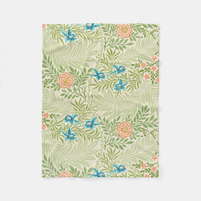 Manta Polar Patrón de larkspur (por William Morris) (Anverso)