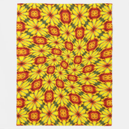 Manta Polar Patrón de las flores doradas