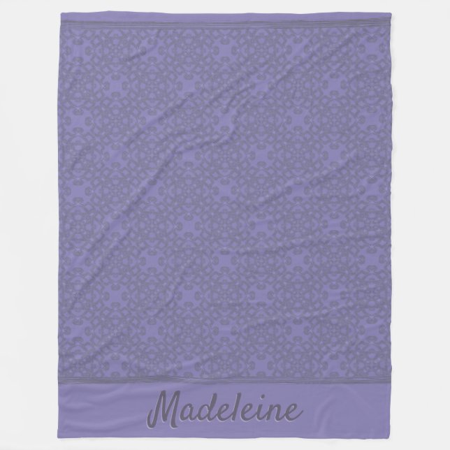 Manta Polar Patrón de lavanda personalizado (Anverso)