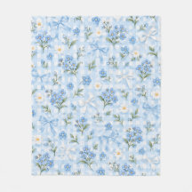 Patrón de lazos florales de gingham azul y margari