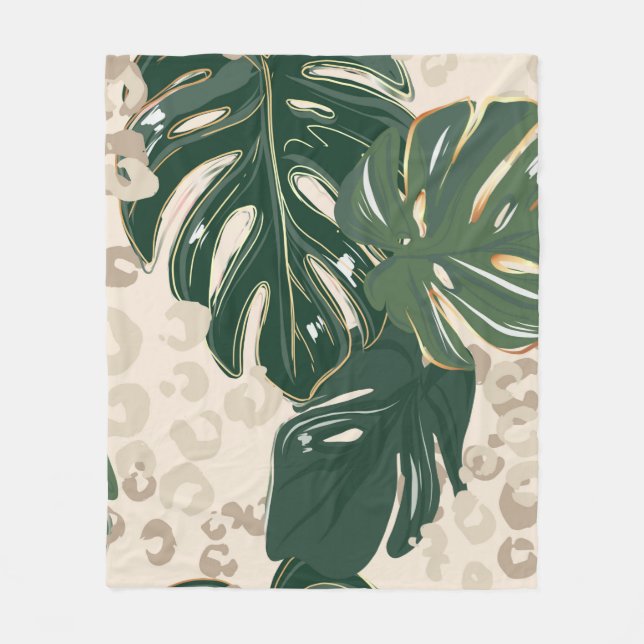 Manta Polar Patrón de leopardo, diseño sin fisuras de impresió (Anverso)