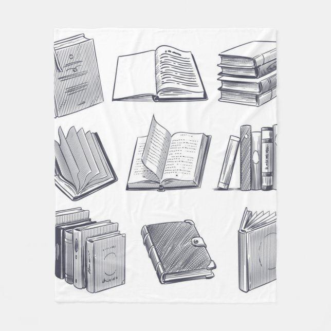 Manta Polar Patrón de libro (Anverso)