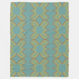 Manta Polar Patrón de línea geométrica verde azulada