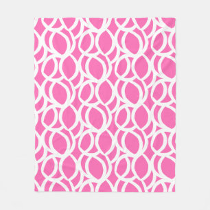 Manta Polar Patrón de líneas abstractas blancas y rosadas cali