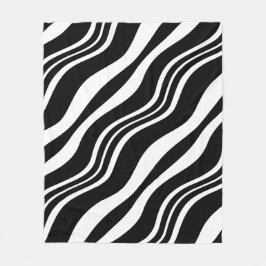 Manta Polar Patrón de líneas onduladas diagonales blancas y ne