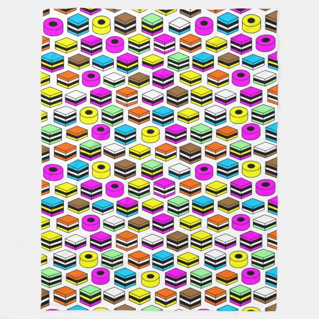 Manta Polar Patrón de los tipos de licencia Memphis Style (Anverso)