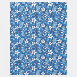 MANTA POLAR PATRÓN DE LUAU TIKI (AZUL BRILLANTE)