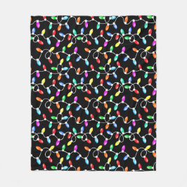 Manta Polar Patrón de luces navidades