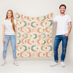 Manta Polar Patrón de Luna Floral Celestial Boho (6)