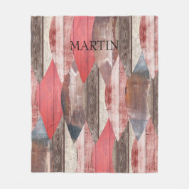 Manta Polar Patrón de madera antigua Rústico Personalizado