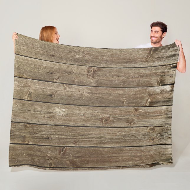 Manta Polar Patrón de madera marrón Guapo Rústico (In situ)