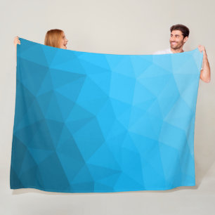 Manta Polar Patrón de malla geométrica de gradiente cian azul