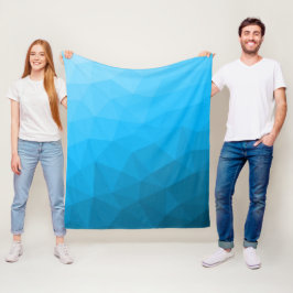 Manta Polar Patrón de malla geométrica de gradiente cian azul
