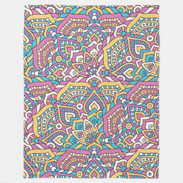 Manta Polar Patrón de Mandala (Anverso)