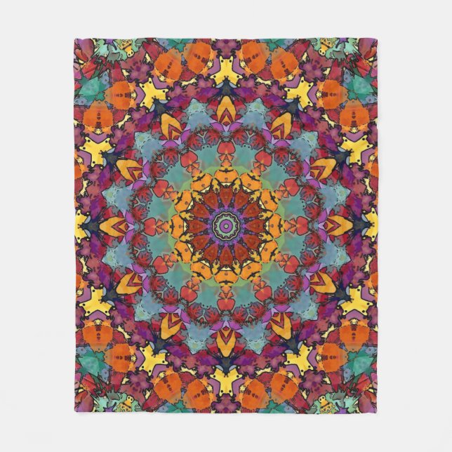 Manta Polar Patrón de Mandala de Caleidoscopio Fractal-64351 (Anverso)