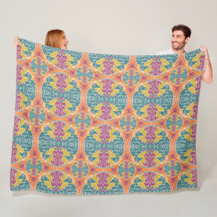 Manta Polar Patrón de Mandala de época - Moda bohemia 1