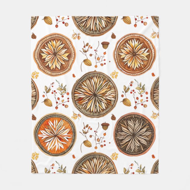 Manta Polar Patrón de Mandala de otoño (Anverso)