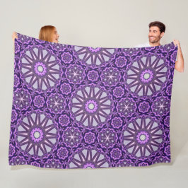 Manta Polar Patrón de Mandala del volante de rosca azul púrpur