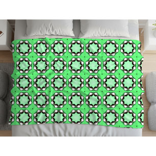 Manta Polar Patrón de mandala geométrico verde