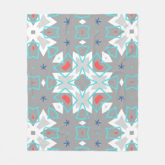 Manta Polar Patrón de Mandala Gris Coral | Boho Floral Geométr