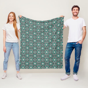 Manta Polar Patrón de mandala islámico antiguo verde