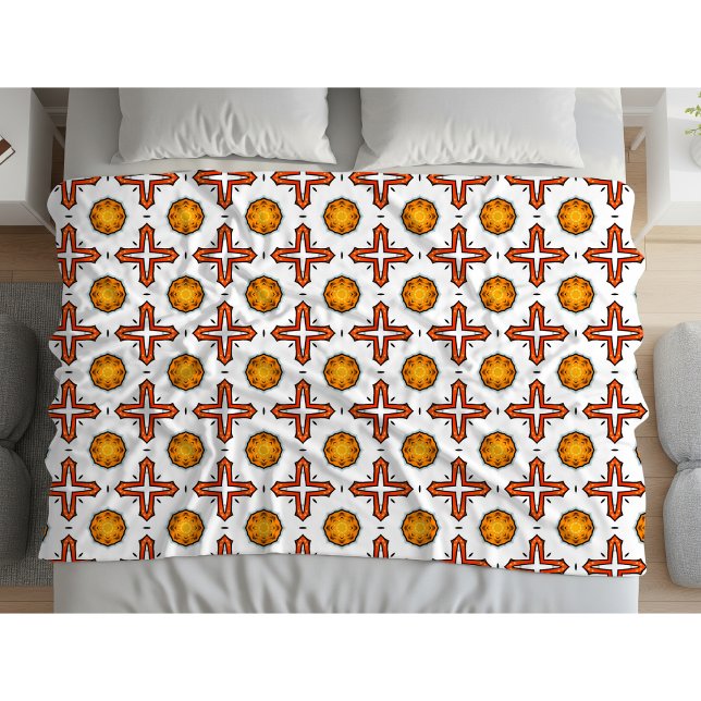 Manta Polar patrón de mandala naranja y amarillo (Subido por el creador)