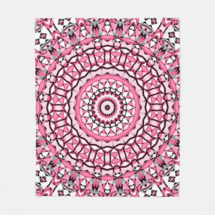 Manta Polar Patrón de mandala redonda en mosai estilo vitral