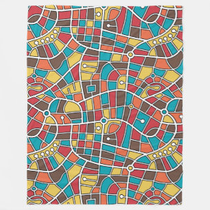 Manta Polar Patrón de mapa 030520 - colores 03
