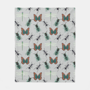 Manta Polar Patrón de mariposa colorida