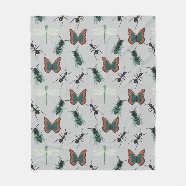 Manta Polar Patrón de mariposa colorida (Anverso)