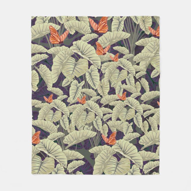 Manta Polar Patrón de mariposa de superficie diseñado arte apl (Anverso)