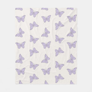 Manta Polar Patrón de mariposa Lilac Purple Minimal Girly Cute