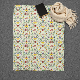 Manta Polar Patrón de monograma escandinavo Rosemaling Nordic