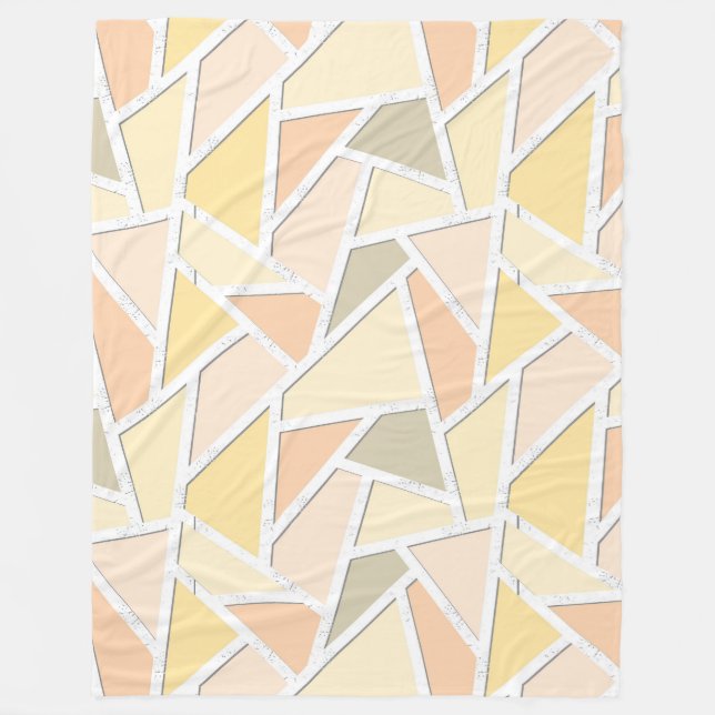 Manta Polar Patrón de mosaico amarillo limón (Anverso)