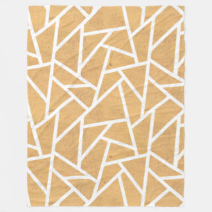 Manta Polar Patrón de mosaico amarillo y blanco