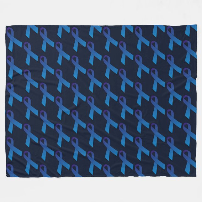 Manta Polar Patrón de mosaico de cinta azul (Frente (Horizontal))