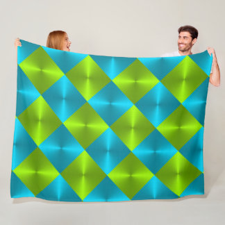 Manta Polar Patrón de mosaico de diamante azul turquesa verde