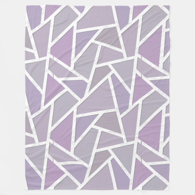 Manta Polar Patrón de mosaico de lavanda (Anverso)