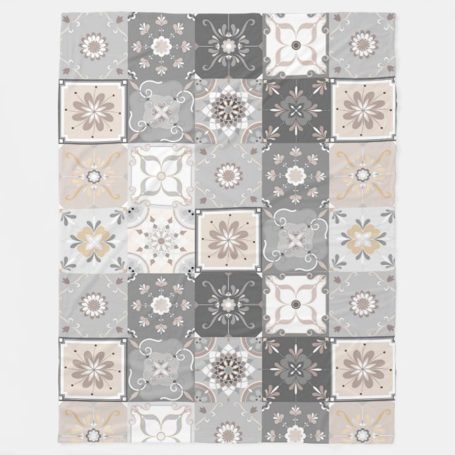 Manta Polar Patrón de mosaico de Mandala/Marruecos (Anverso)