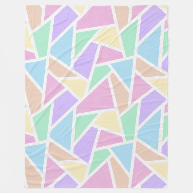 Manta Polar Patrón de mosaico del arcoiris pastel (Anverso)