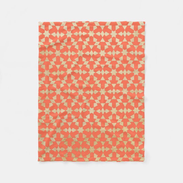 Manta Polar Patrón de mosaico geométrico étnico marroquí (Anverso)