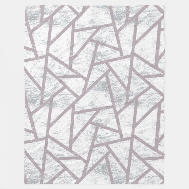 Manta Polar Patrón de mosaico gris pálido (Anverso)