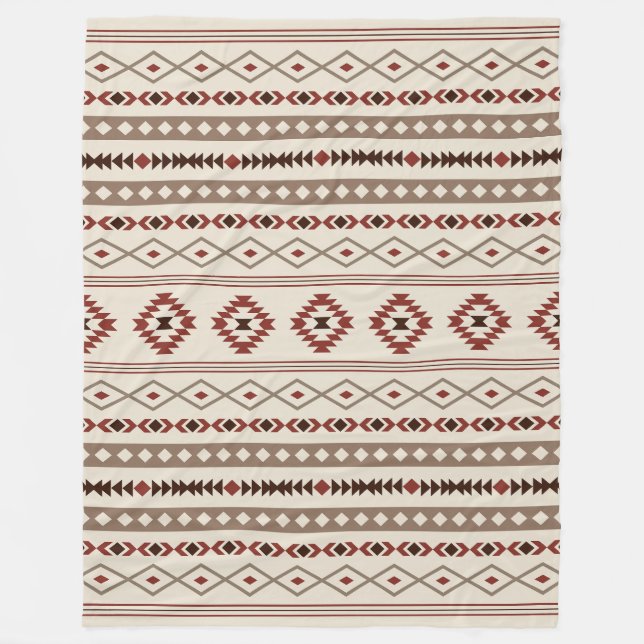 Manta Polar Patrón de motivos mixtos Aztec Browns Rust Cream (Anverso)