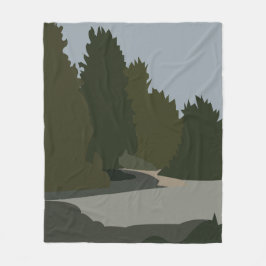 Manta Polar Patrón de naturaleza forestal de árboles