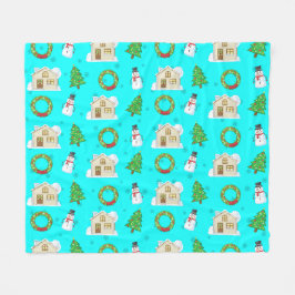 Manta Polar Patrón de Navidad  