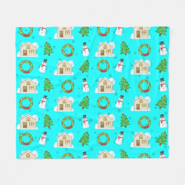 Manta Polar Patrón de Navidad   (Frente (Horizontal))