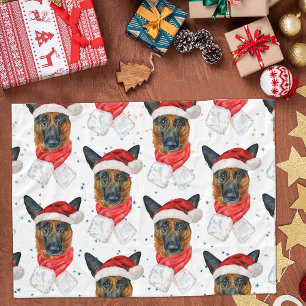 Manta Polar Patrón de Navidad de perro pastor alemán lindo