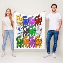 Manta Polar Patrón de Navidad Gatito Crowd Fleece Blanket