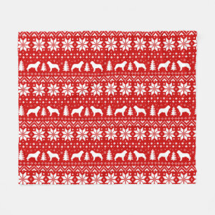 Manta Polar Patrón de Navidades adorables de siluetas de San B